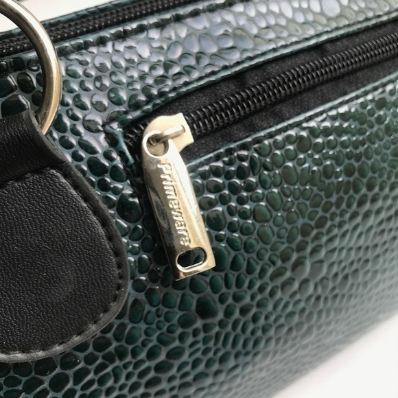 NWOT Primeware Wine Clutch Bag + Corkscrew Teal Crocodile Printed Vegan Leather - Picture 5 of 12